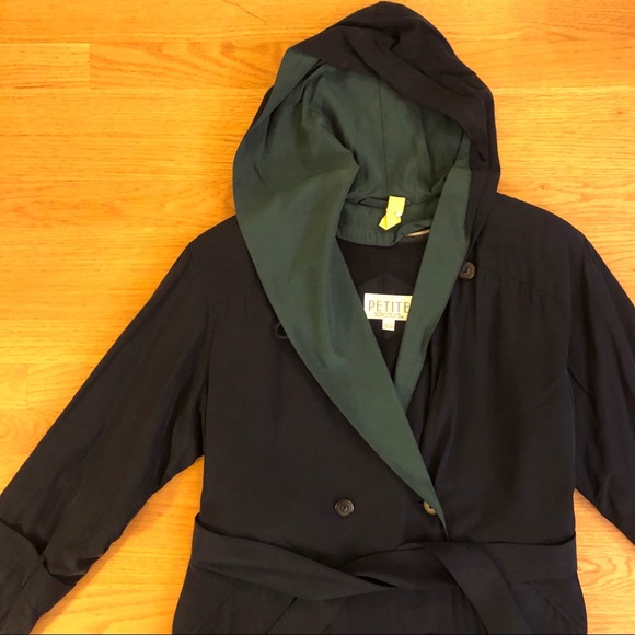 Vintage Hooded Belted Long Coat Jacket - Picture 3 of 6